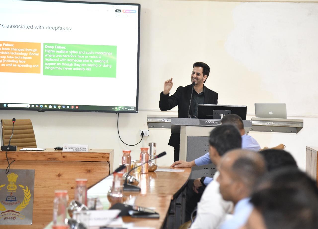 Shakoor Rather, CEO, Science Matters conducting AI workshop for defence personnel
